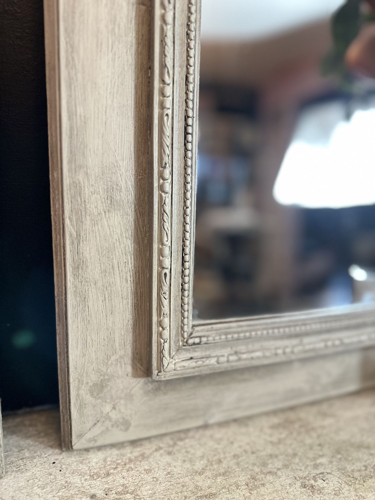 Really Pretty Pair Of Painted French Wall Mirrors – Soft ‘Eau De Nil’ With Dark Wax photo buy