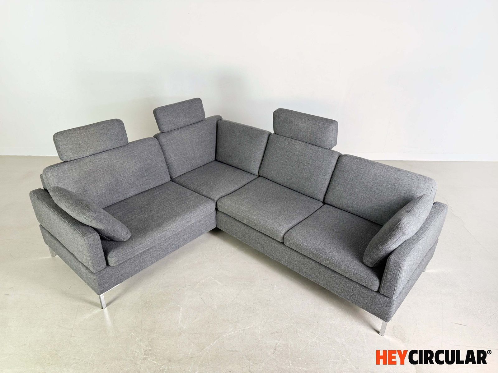 Hoekbank Brühl Alba Design Sofa met Chaise Longue Grijs photo vinterior