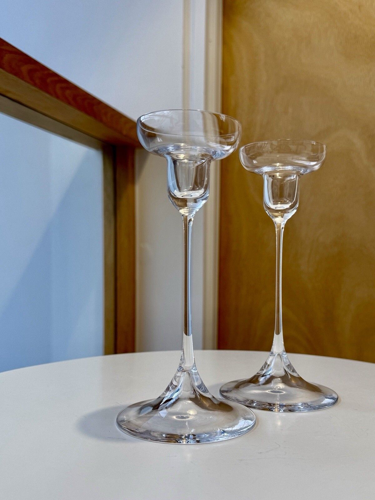 photo furniture A Pair Of Dartington Glass 1960’s Crystal Candlesticks By Hans Eric Anderson D69