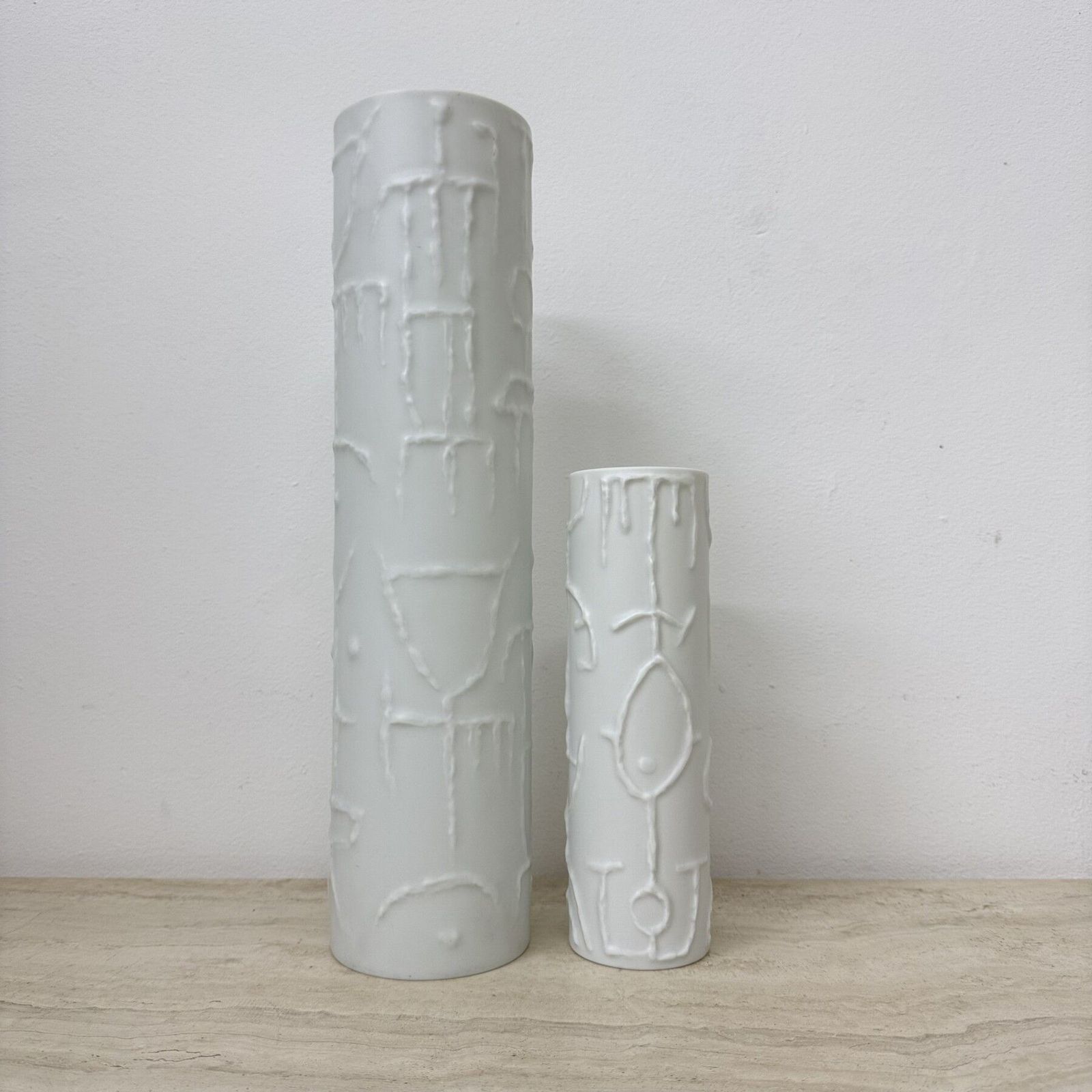 Set Of 2 Abstract Porcelain Vases By Cuno Fischer For Rosenthal, Germany, 1980s photo vintage