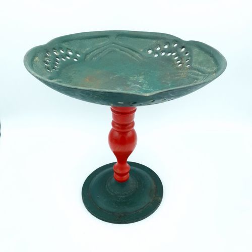 Thai Offering Tray Cast Metal Pedestal Offering Tray Flowers Betel Nuts Incense photo furniture