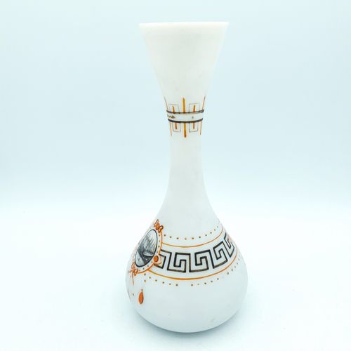 Antique Opaline Vase French Or Bohemia Handpainted Landscape & Roman Motifs photo furniture