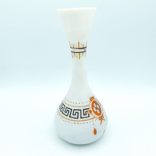 Antique Opaline Vase French Or Bohemia Handpainted Landscape & Roman Motifs photo for sale