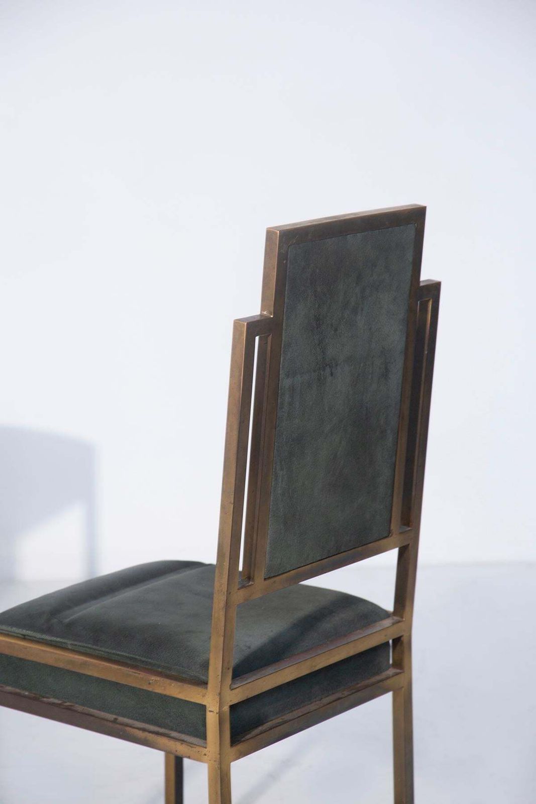 Set Of Six Italian Art Deco Style Chairs Made Of Brass photo Furniture