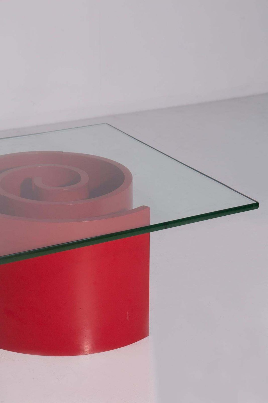 Vladimir Kagan Coffee Table With Crystal Shelf, Mod Snail photo Furniture