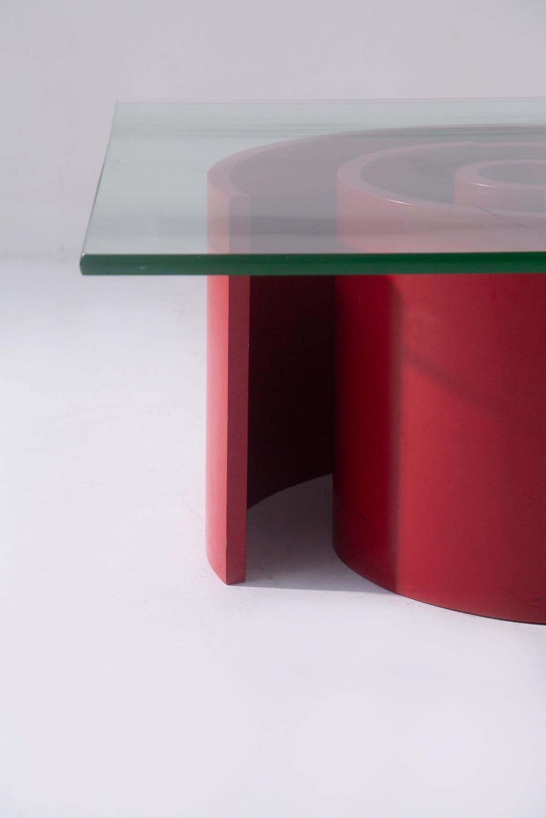 Vladimir Kagan Coffee Table With Crystal Shelf, Mod Snail photo 3602.0