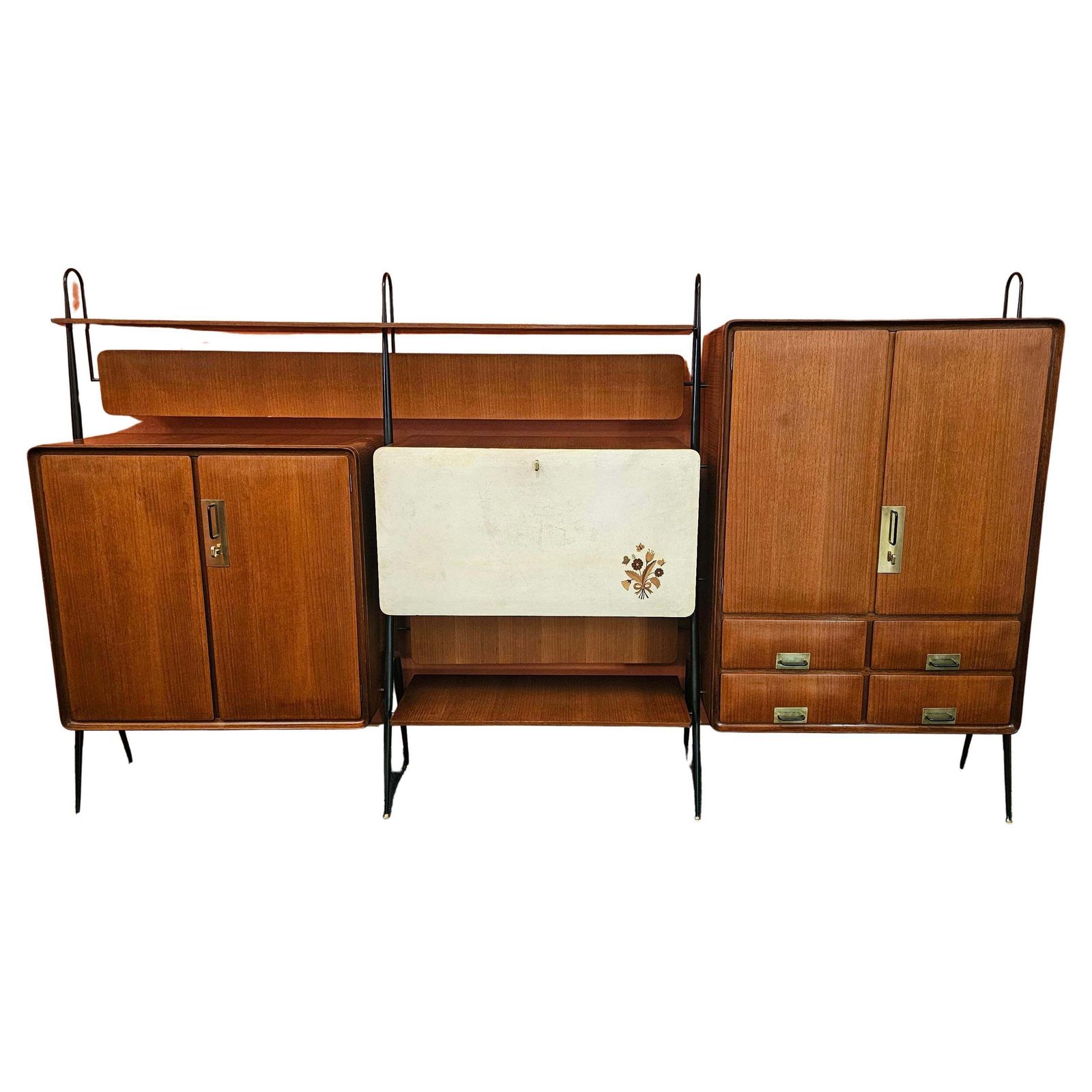 Italian Mid Century Teakwood Sideboard By Silvio Cavatorta, 1950s