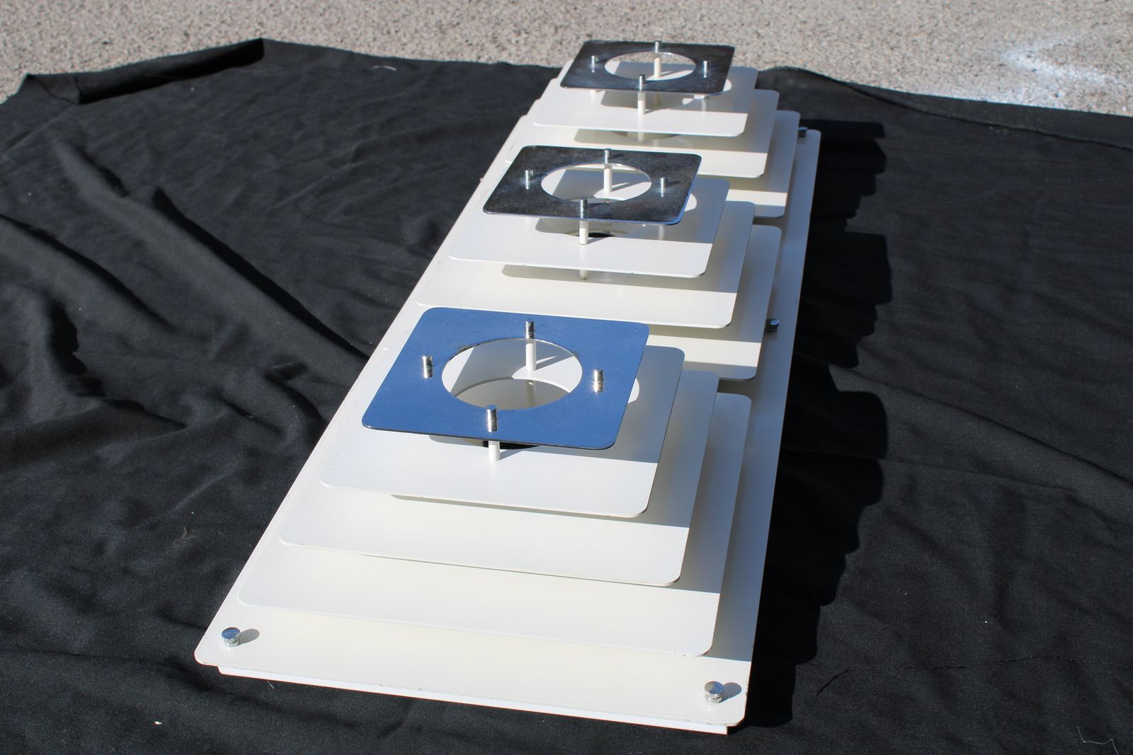 Large Italian Sculpture Ceiling Lamp  White Metal And Chrome Minimalist 1960 photo vintage