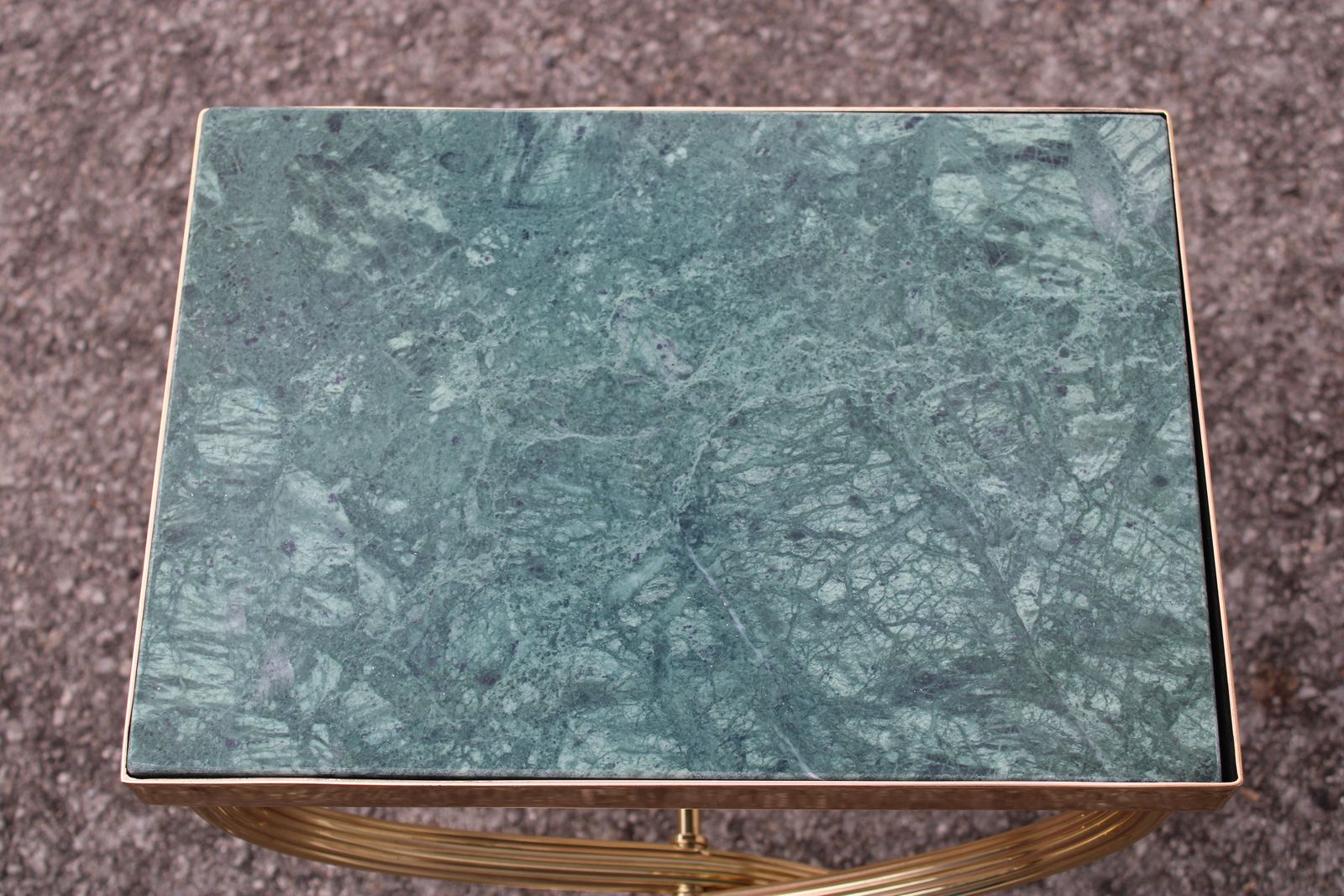 Shaped Brass And Marble Coffee Table Green Italy 1950 Style Paolo Buffa photo for sale
