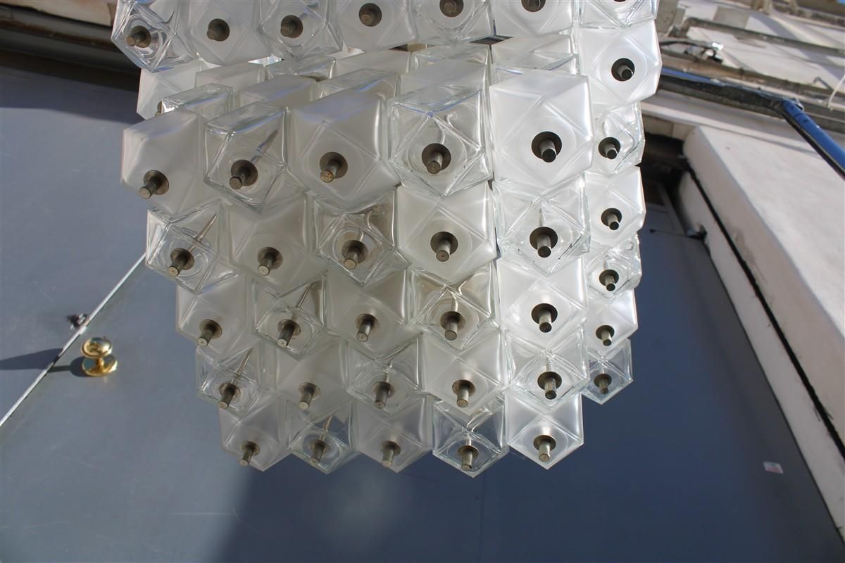 Lampadario Venini Cubi 1960s Vetro Di Murano Trasparente Minimalista photo 2882.0