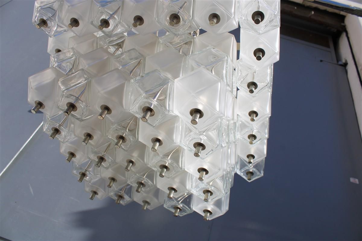 Lampadario Venini Cubi 1960s Vetro Di Murano Trasparente Minimalista photo vinterior