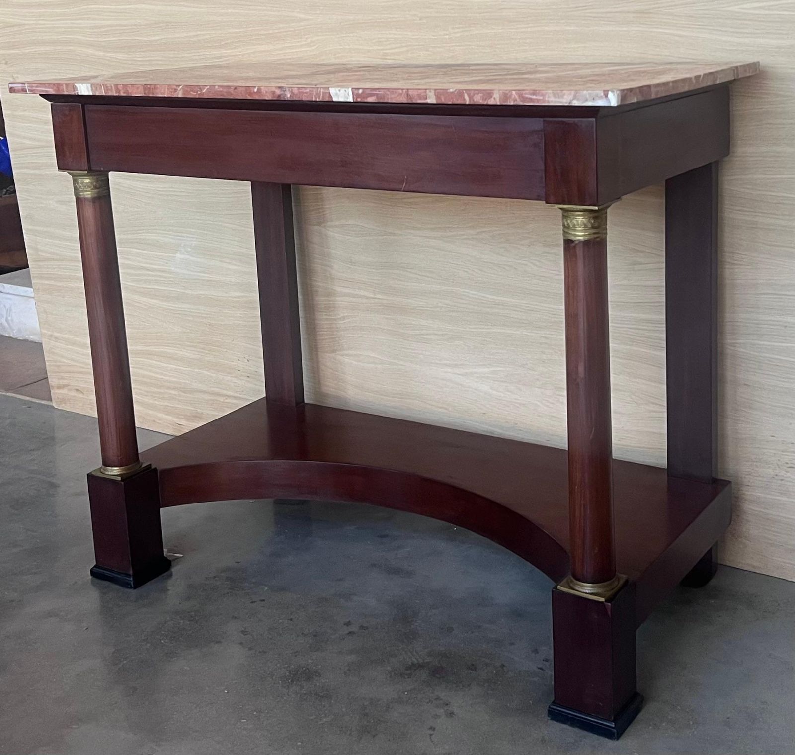Antique French Empire Fruitwood Console Table With Drawer, Early 20th Century photo for sale