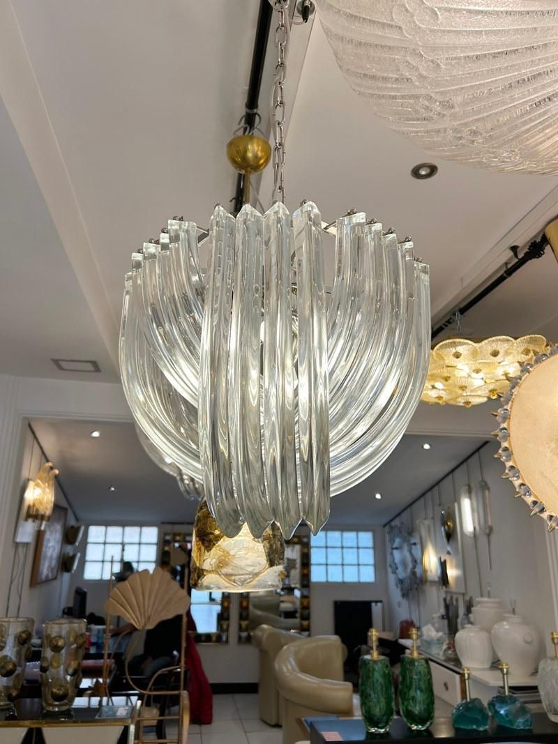 Murano Curved Crystal Chandelier Attributed To Carlo Nason photo vinterior