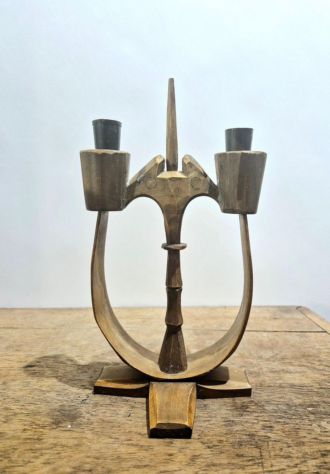 Taserud Candelabra, In Wood And Wrought Iron, Swedish Folk photo vinterior