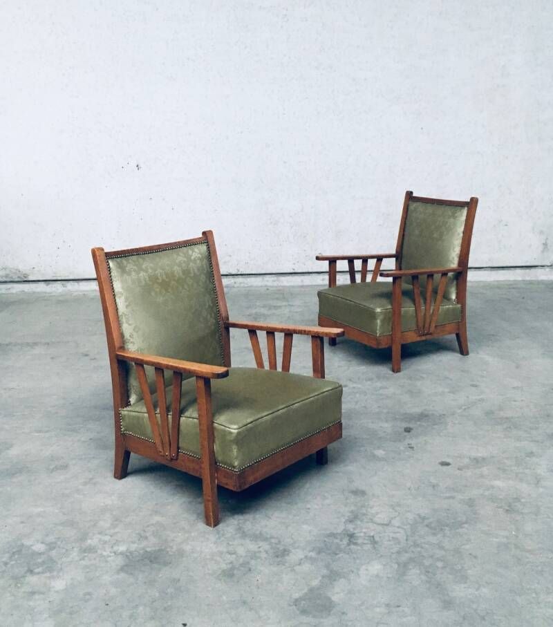 Arts & Crafts Design Period Lounge Chair Set, Jaren 1930, België