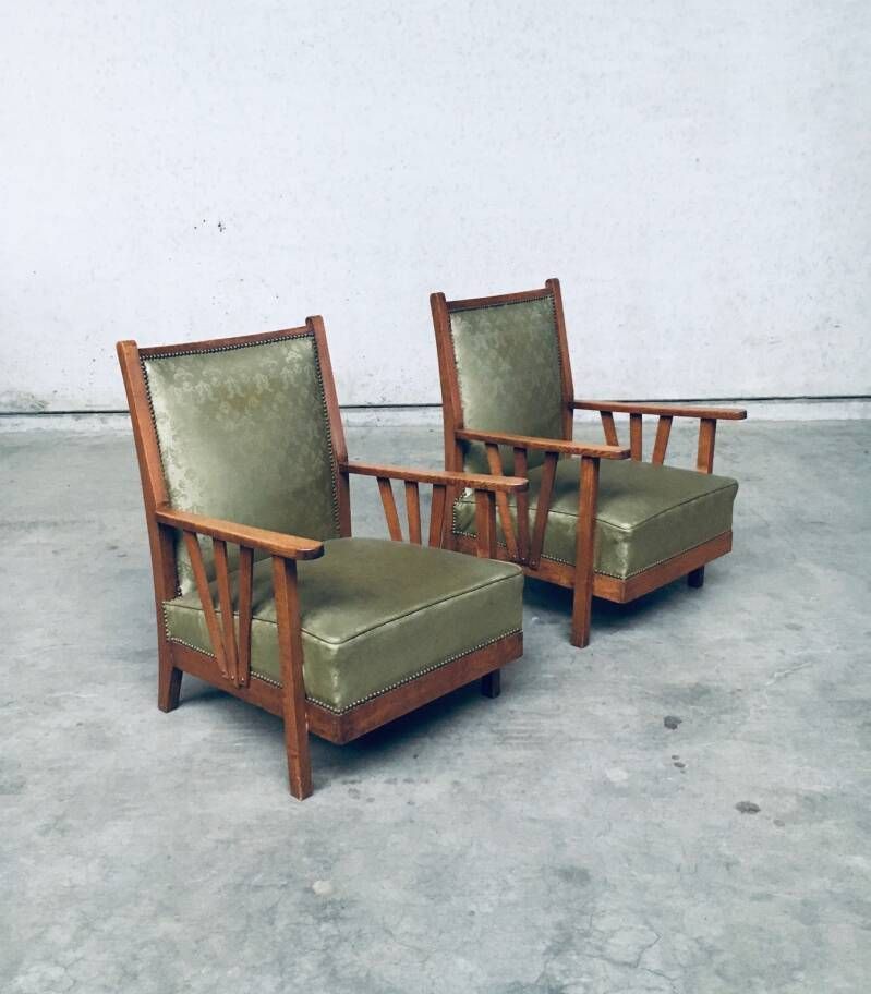 Arts & Crafts Design Period Lounge Chair Set, Jaren 1930, België photo furniture