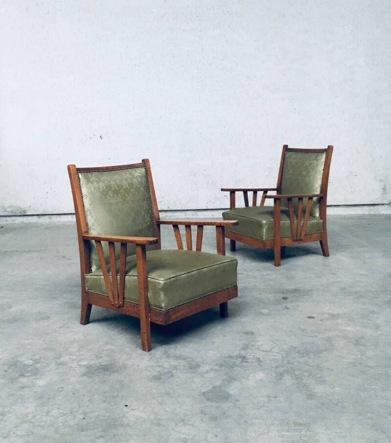 Arts & Crafts Design Period Lounge Chair Set, Jaren 1930, België photo for sale