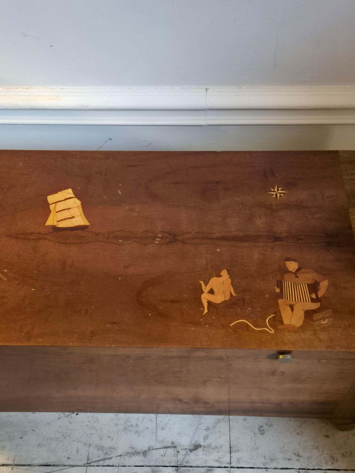 Blanket / Bed End / Coffee Table   Chest, Marine Decor Intarsia, Swedish Modern photo Furniture