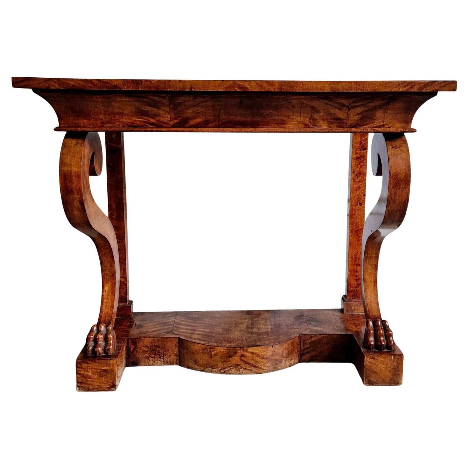 Exceptional Console In Alder Veneer, Empire / Karl Johan, Sweden Early 1800s