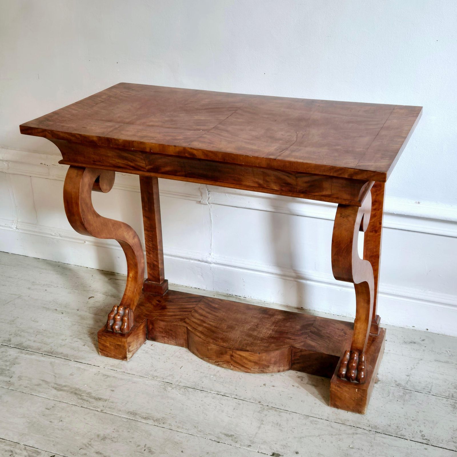 Exceptional Console In Alder Veneer, Empire / Karl Johan, Sweden Early 1800s photo furniture