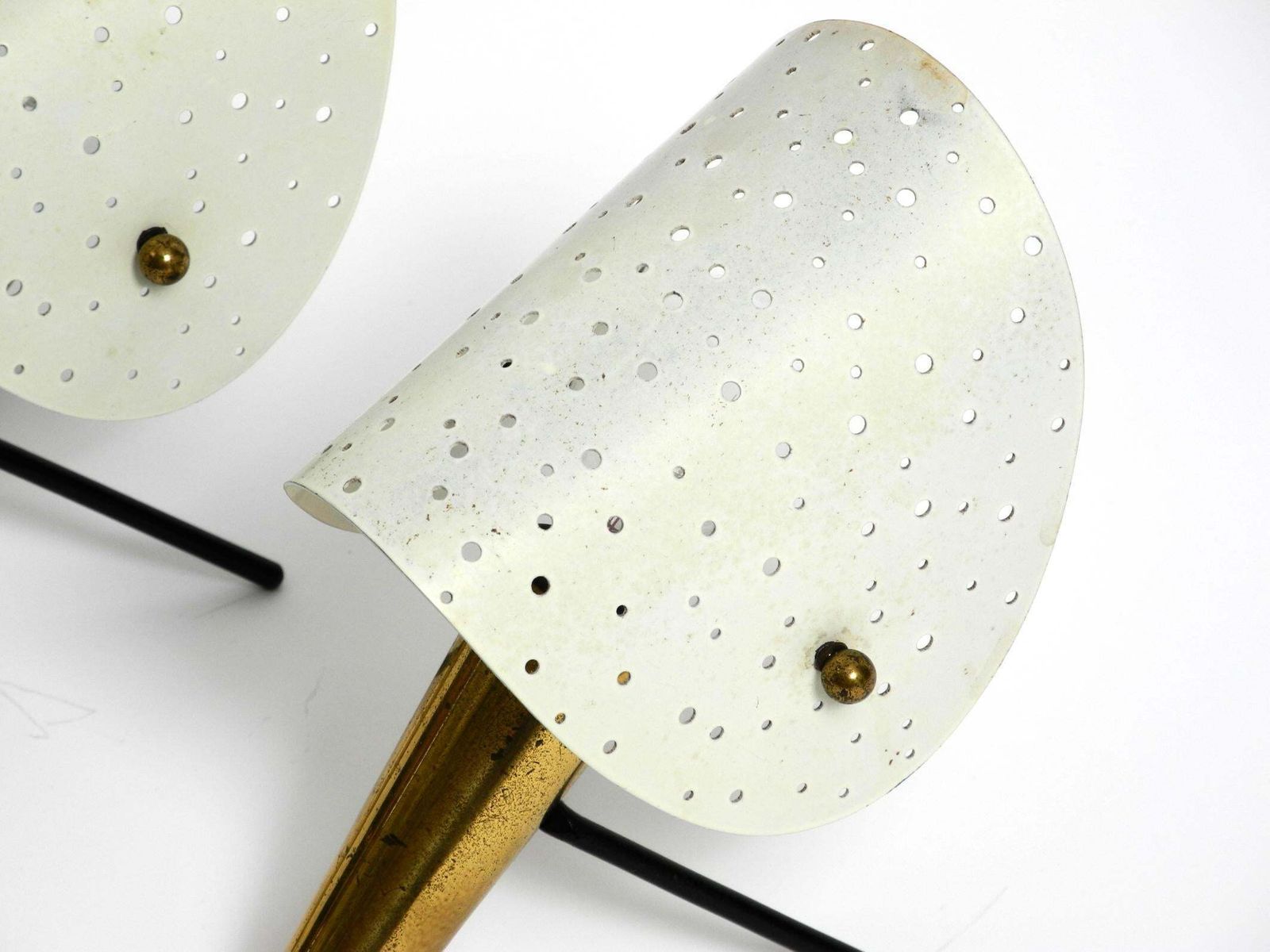 Lighting Pair Of Mid Century Metal Brass Table And Wall Lamps By Ernst Igl For Hillebrand photo