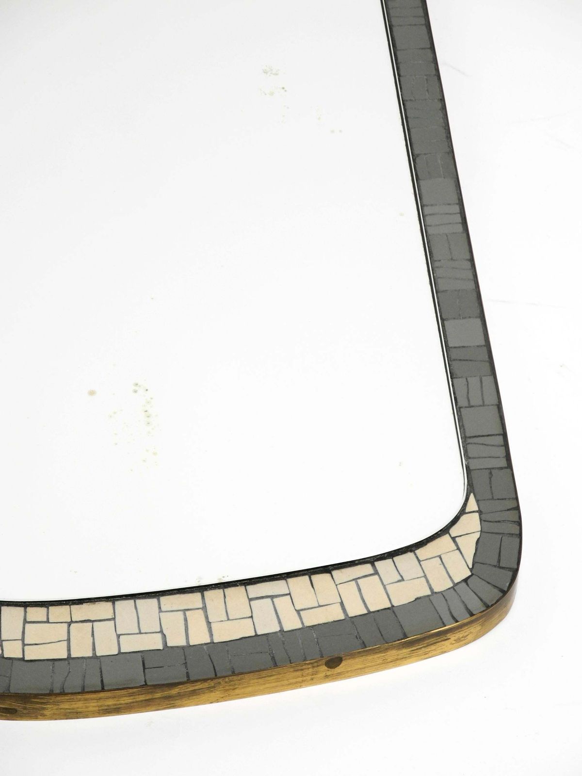 photo buy Mid Century Mosaic Wall Mirror With Heavy Brass Frame By Münchner Zierspiegel