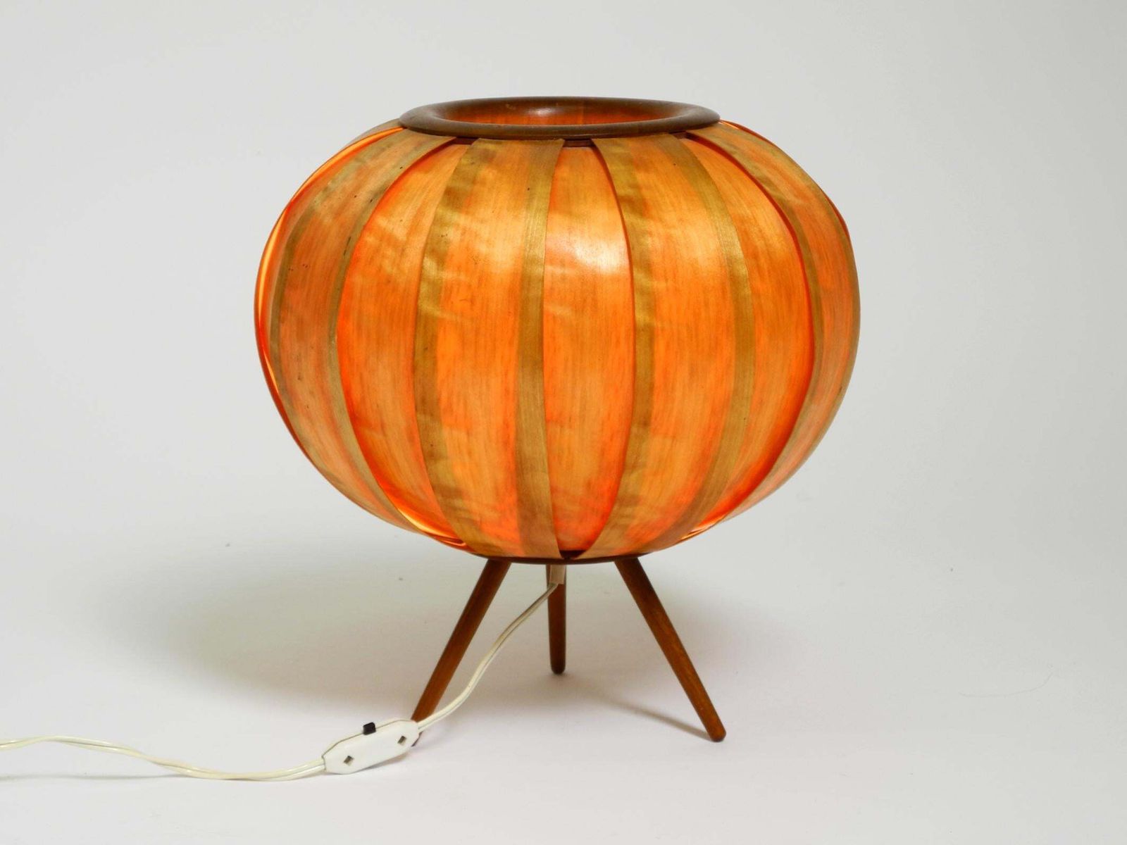 Large 1960s Czech Wood Veneer Tripod Lamp By Stanislav Kučera For úluv photo vinterior