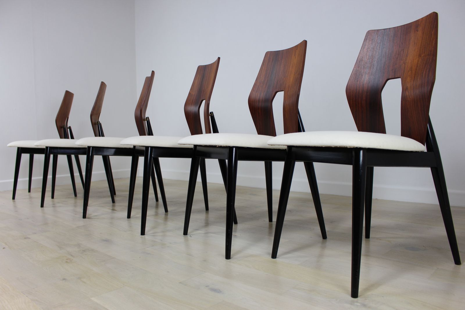 Furniture Set 6 1950’s Meredew Gio Ponti Style Dining Chairs photo