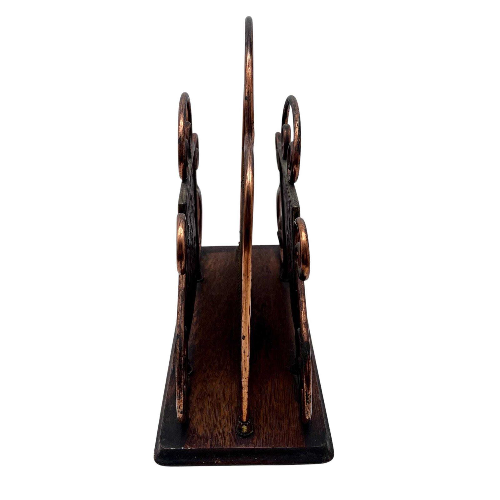 Antique Arts & Crafts Copper And Brass Magazine Rack   Desk Rack   Study Decor   Office Decor photo Home Decor
