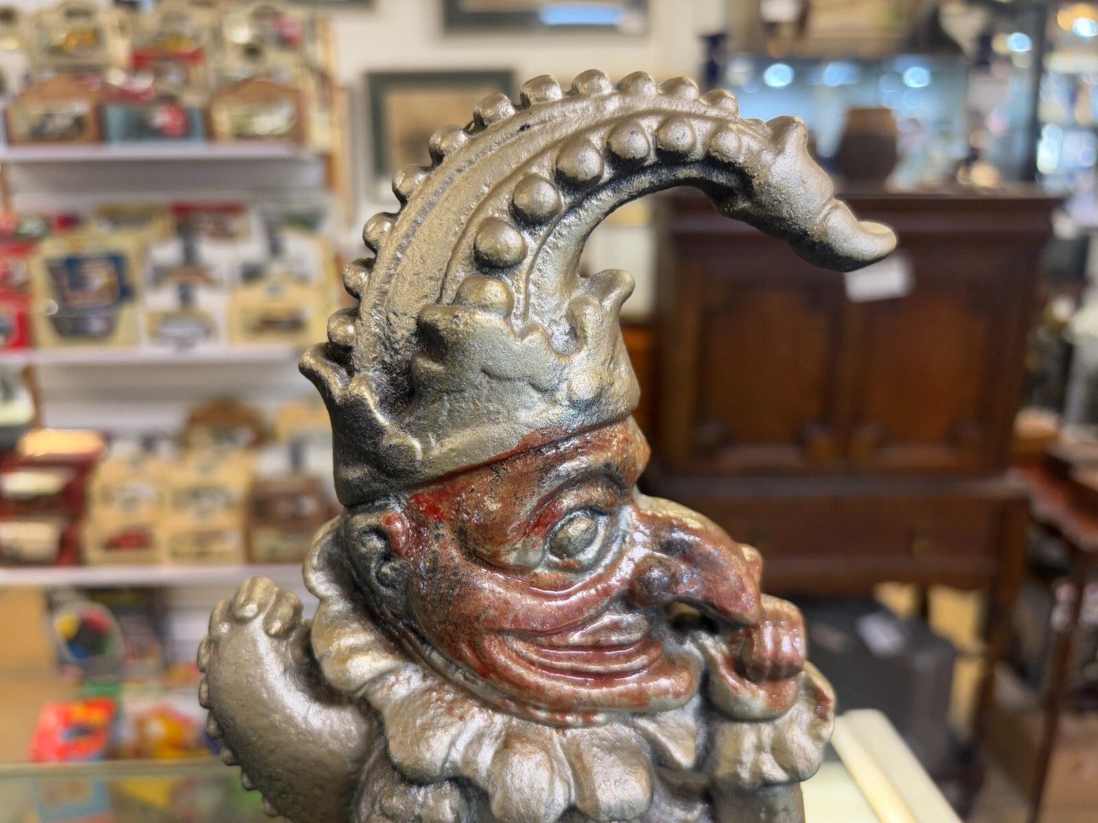 Rare Antique Late 19th Century Cast Iron Mr Punch & Toby Doorstop photo furniture