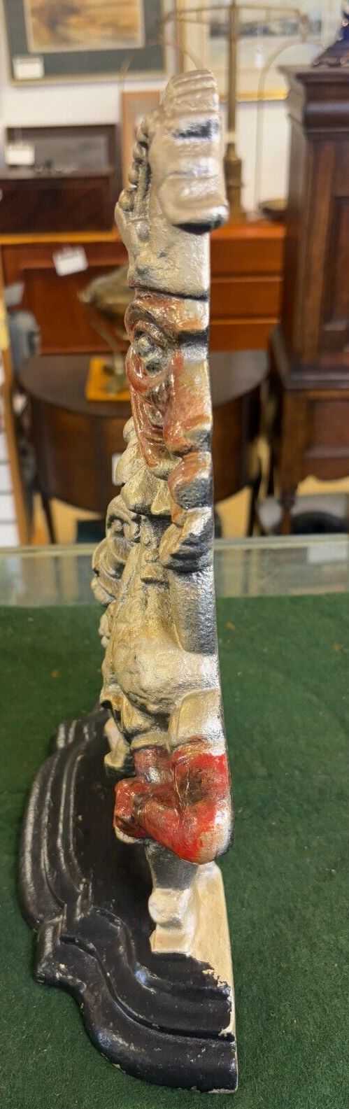 Rare Antique Late 19th Century Cast Iron Mr Punch & Toby Doorstop photo vintage