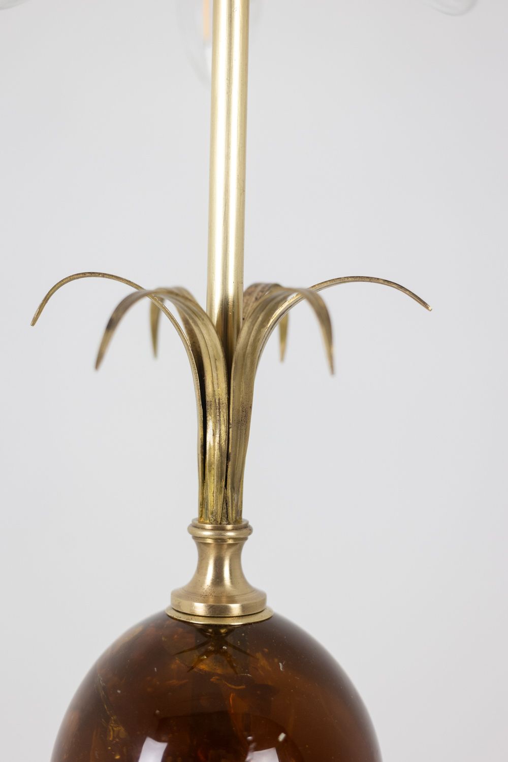Maison Charles. “Egg” Lamp In Fractal Resin And Bronze. Circa 1970. photo vintage