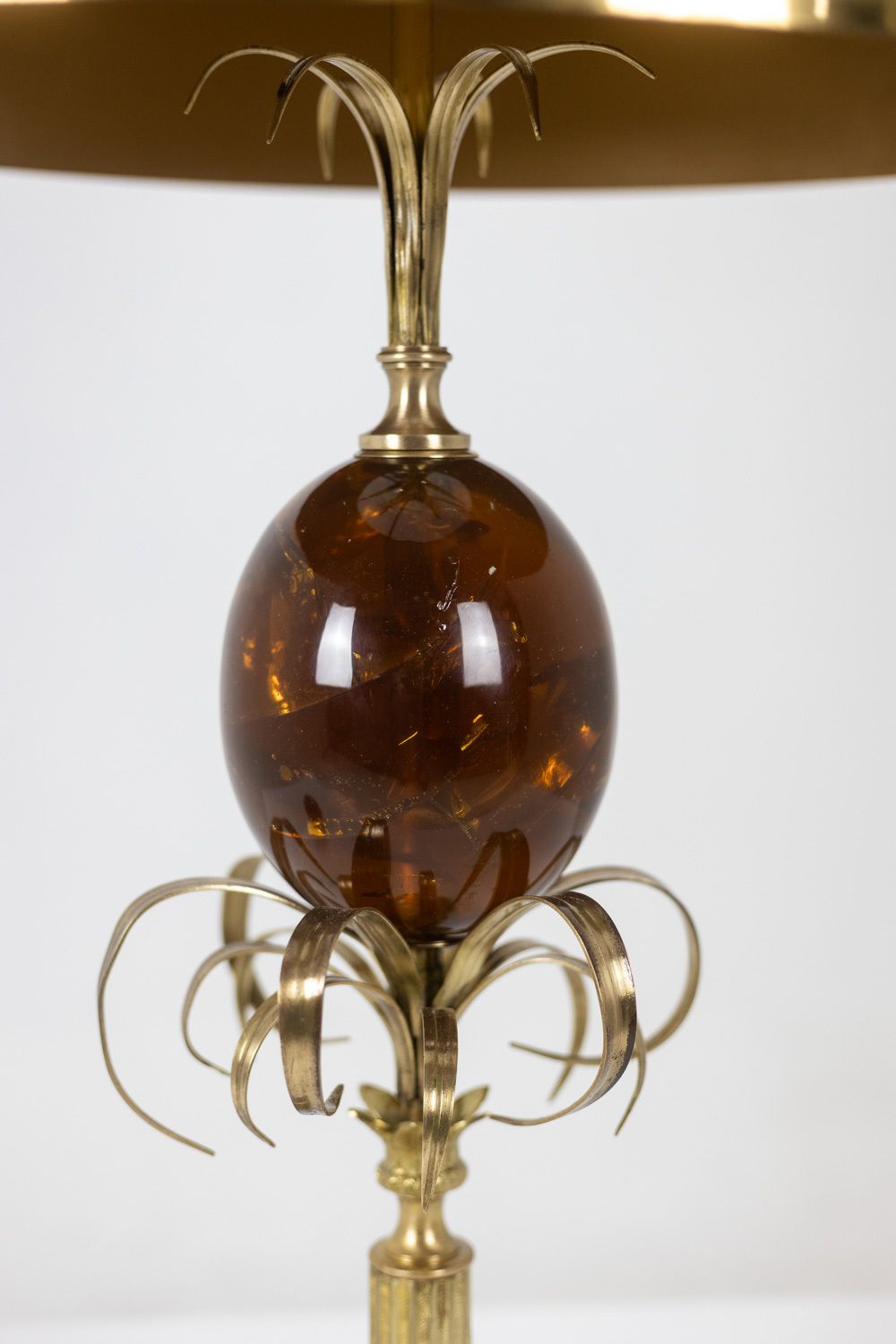 photo for sale Maison Charles. “Egg” Lamp In Fractal Resin And Bronze. Circa 1970.