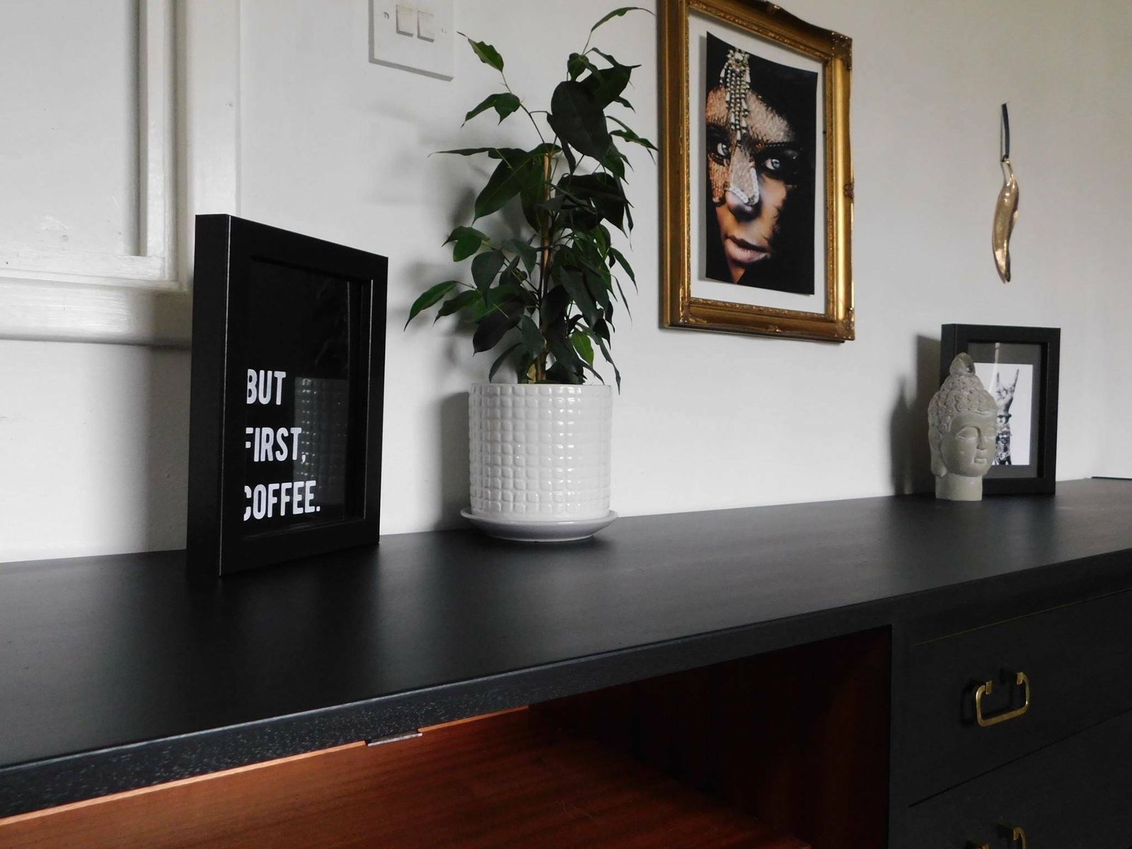 Professionally Painted Stunning Black G Plan Teak Sideboard. Any Colour Available photo vintage
