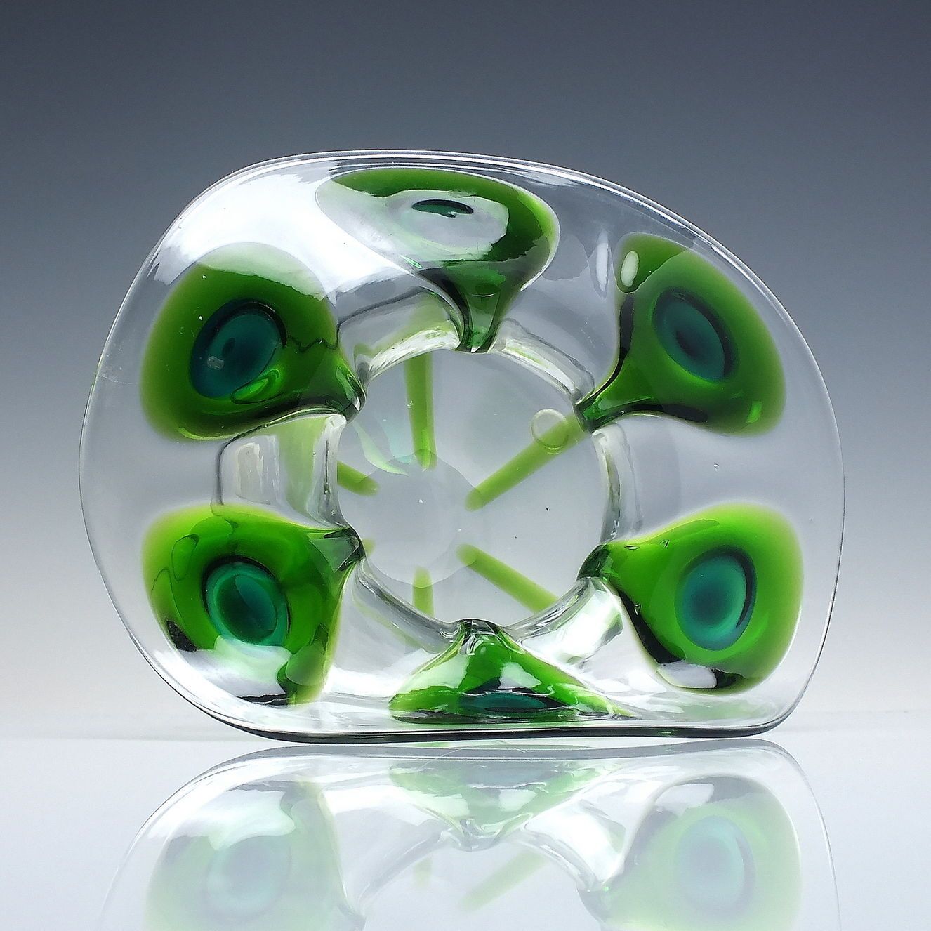 Art Nouveau Stuart Bi Colour Peacock Glass Vase For Liberty C1910 photo for sale