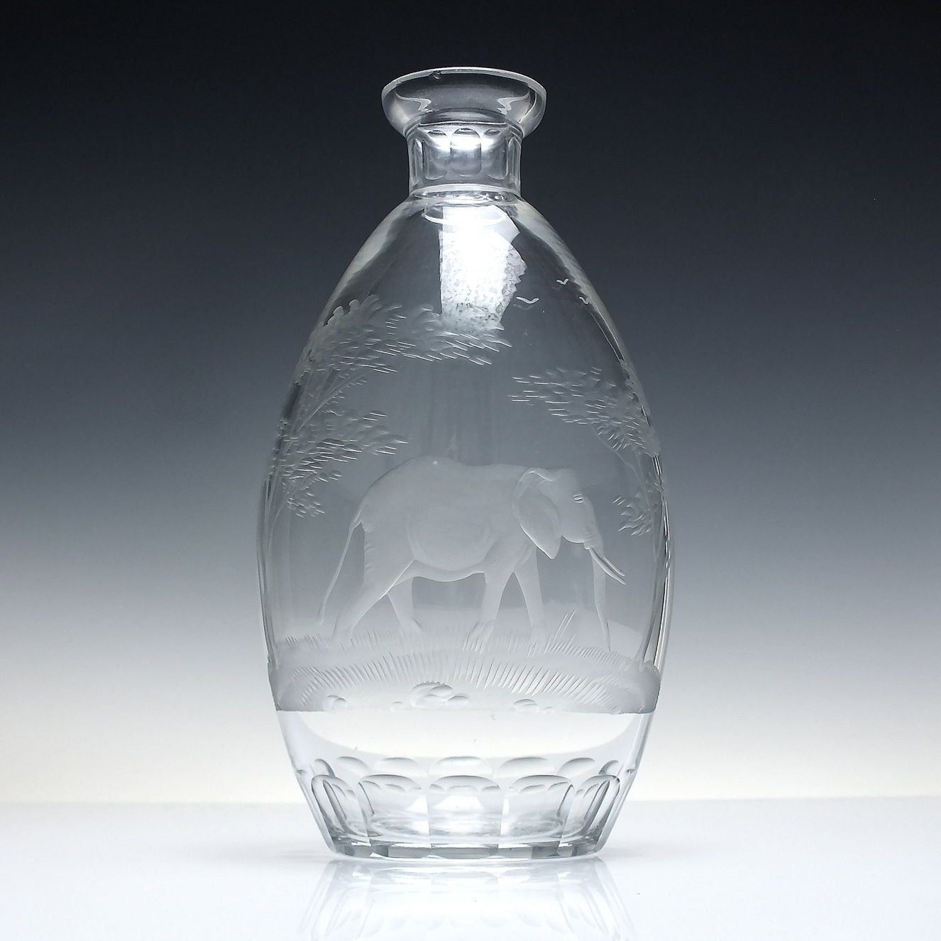 Moser Glass Decanter Engraved By Rowland Ward Co C1950 photo for sale