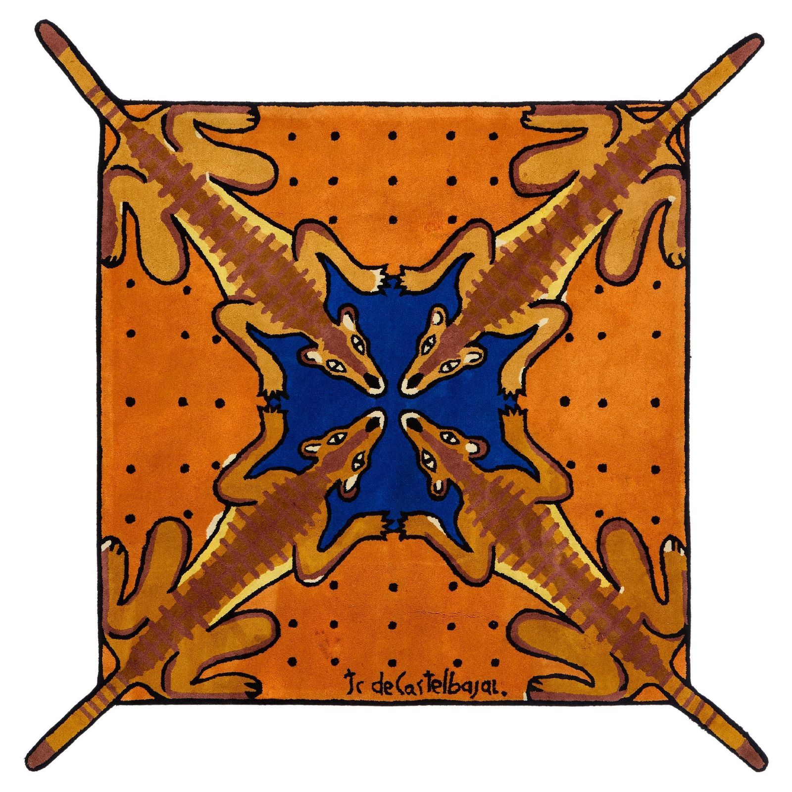 Jean Charles De Castelbajac Desert Bar Tufted Wool Rug 1985