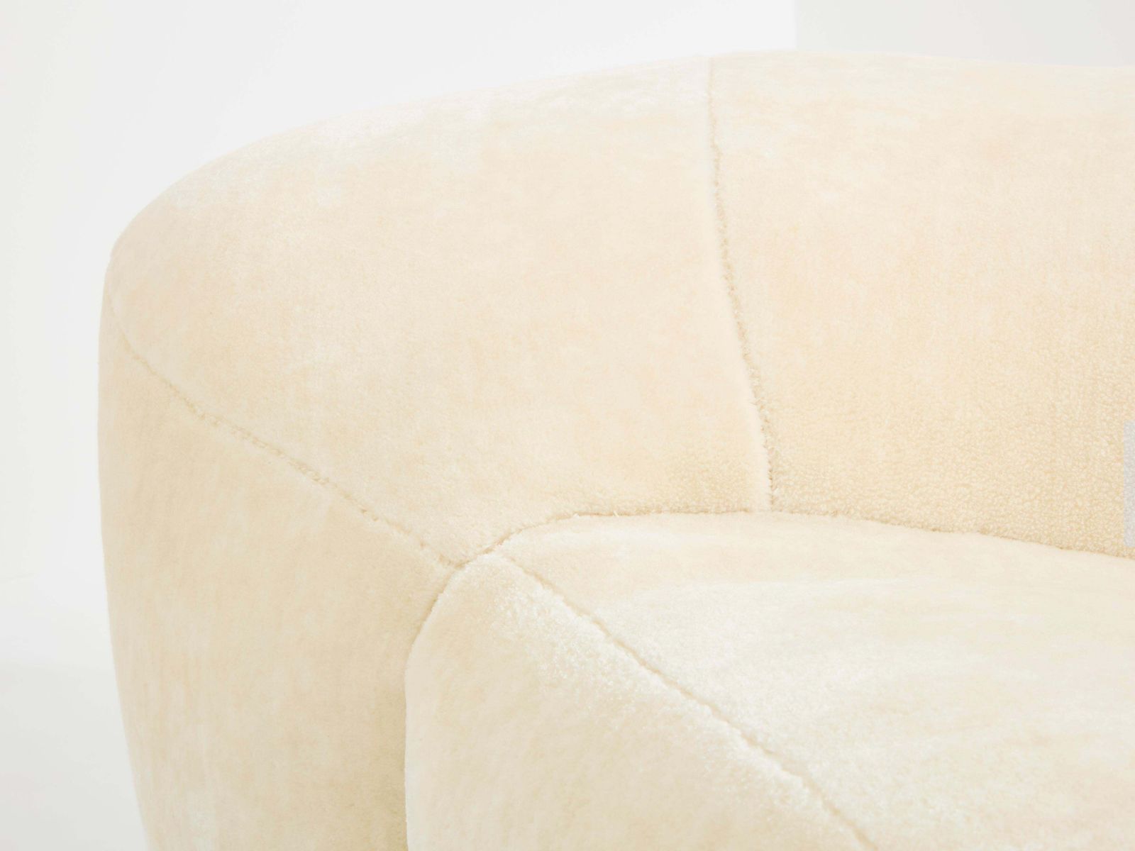 photo furniture Raphaël Raffel Croissant Sofa In Mohair Velvet 1970s