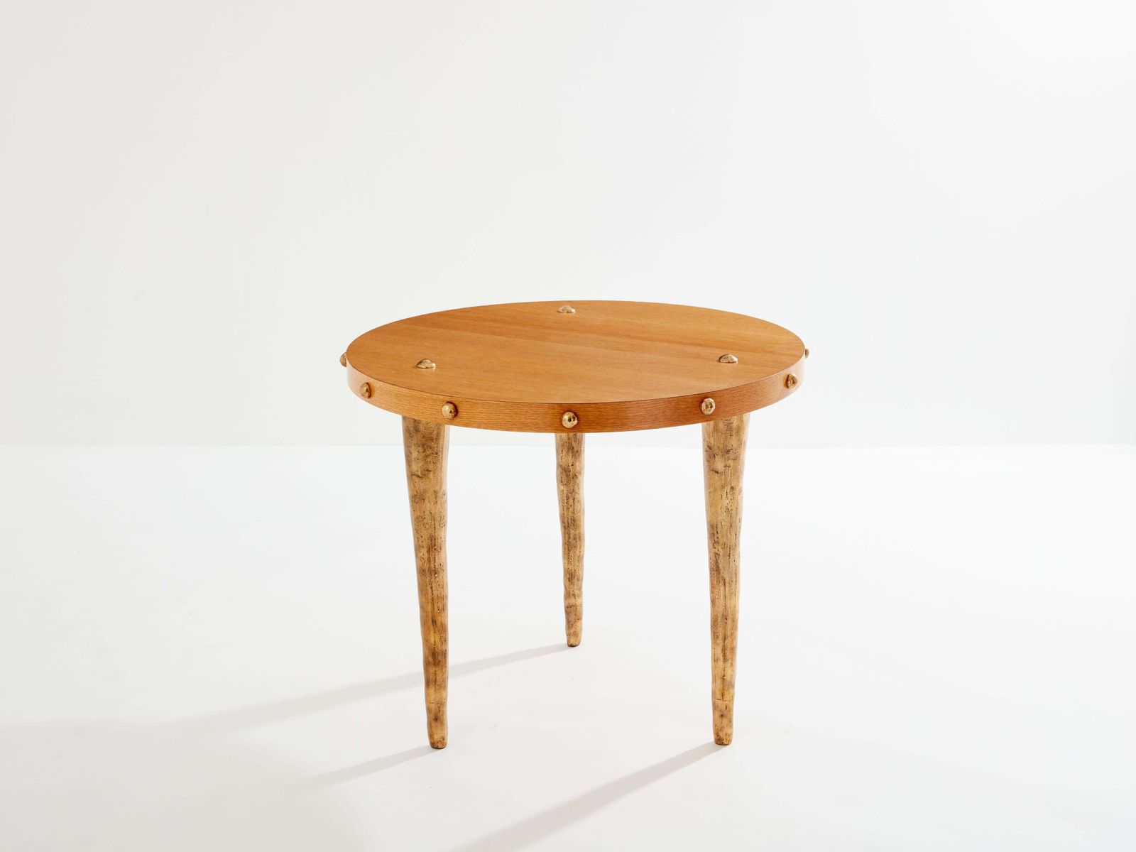 Guéridon Garouste & Bonetti en chêne massif et bronze patiné, 1987 photo furniture