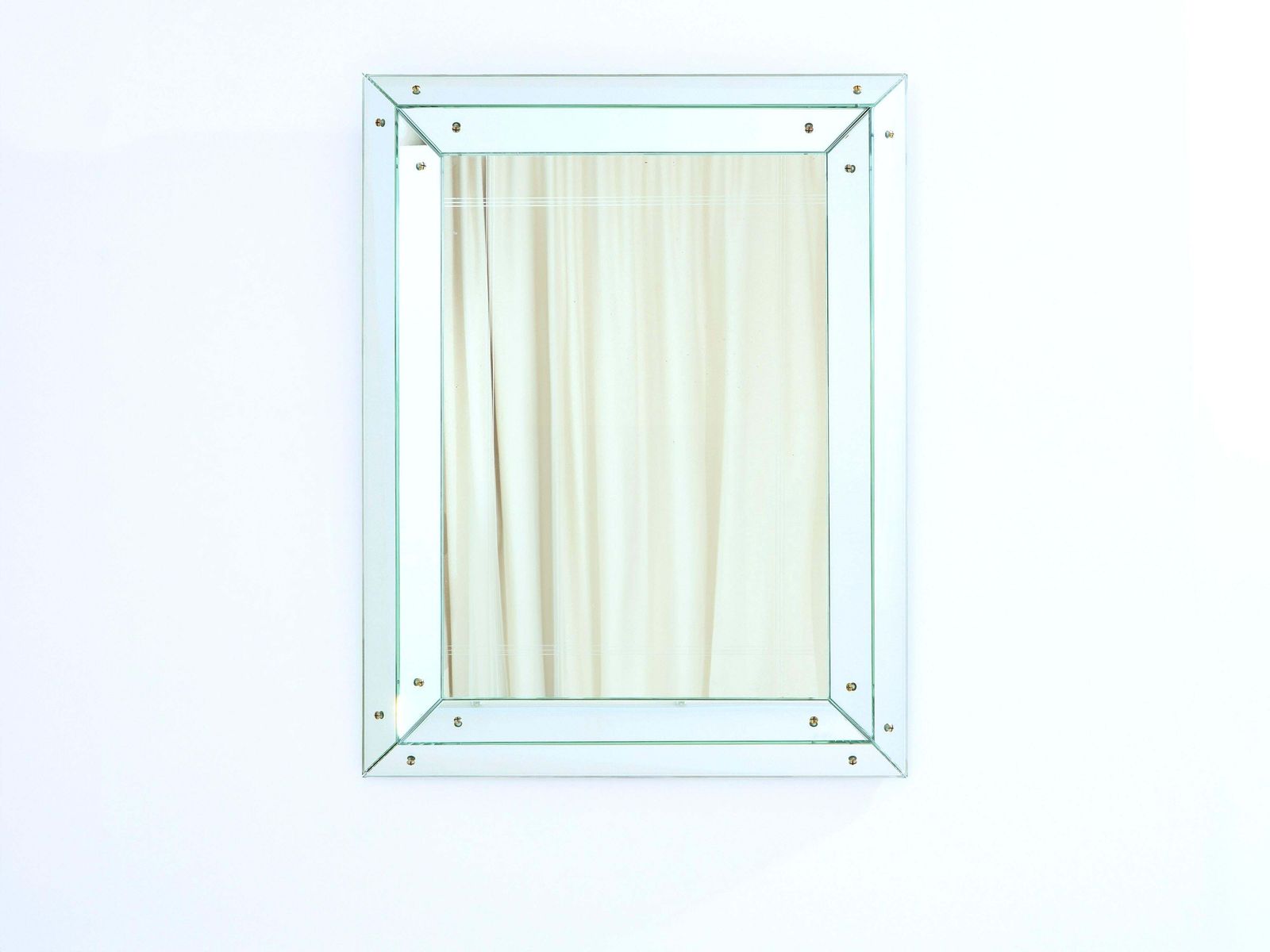 Jacques Adnet Large Art Deco Parclose Mirror 1947 photo furniture