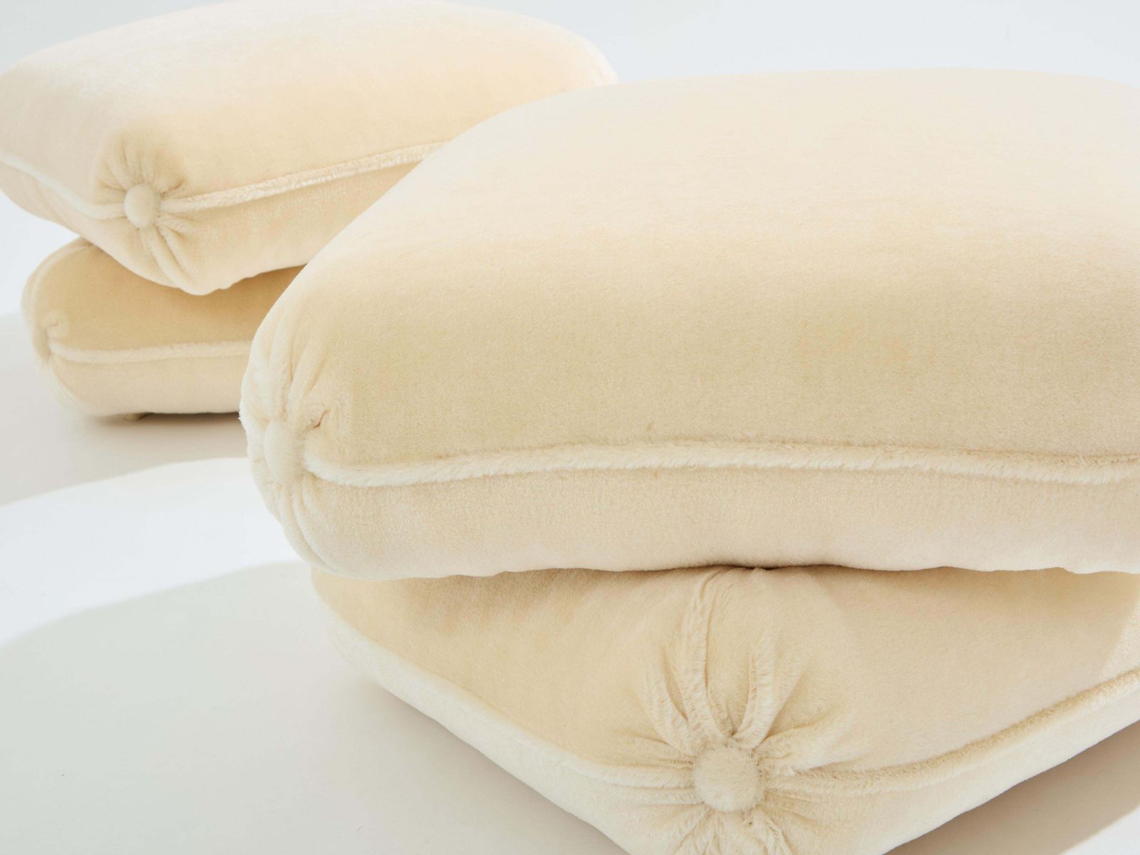 Jacques Charpentier For Maison Jansen Pair Of Ottomans Mohair Velvet 1970s photo for sale