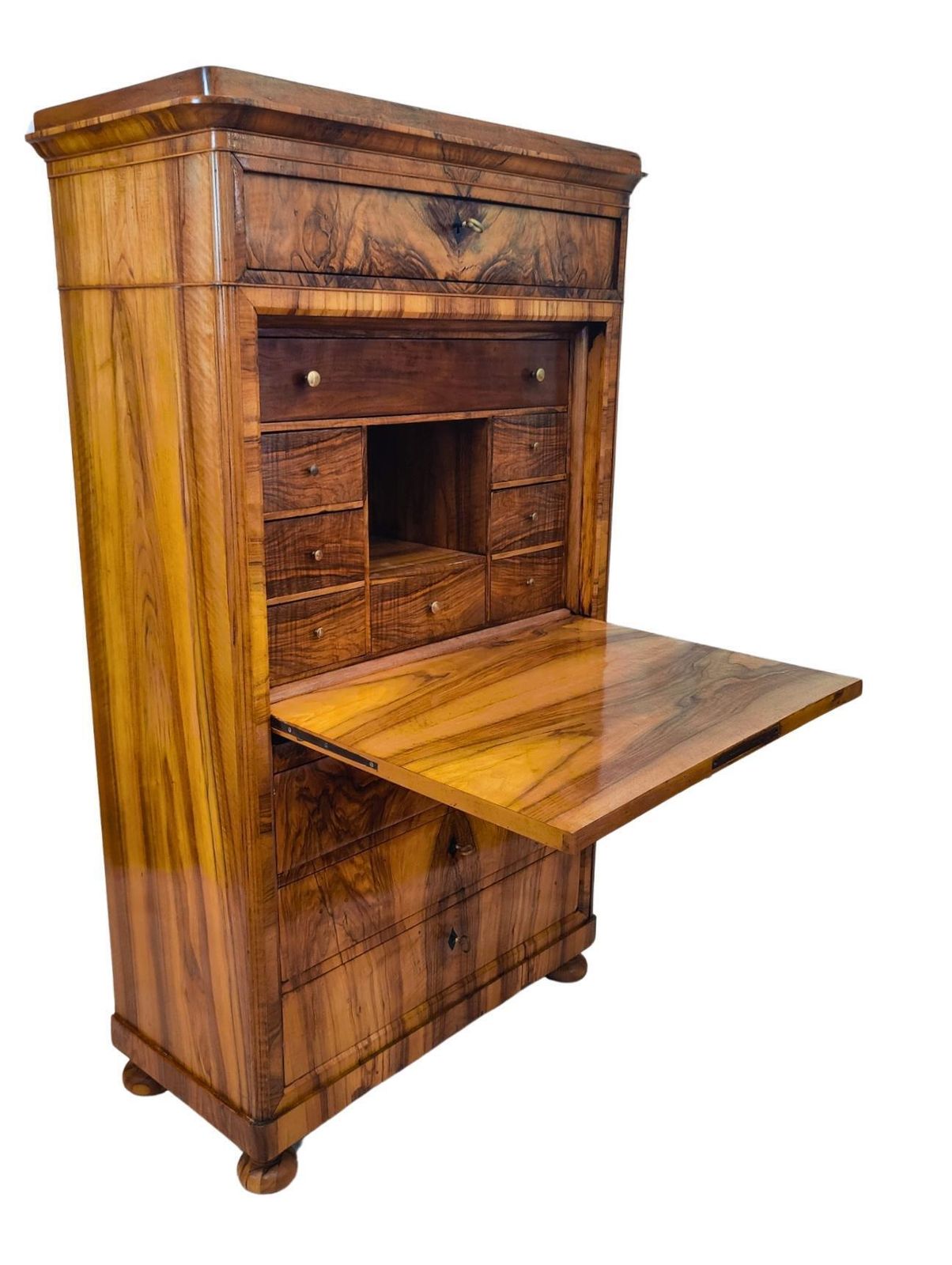 19th Century Biedermeier Walnut Secretaire photo 7459.0