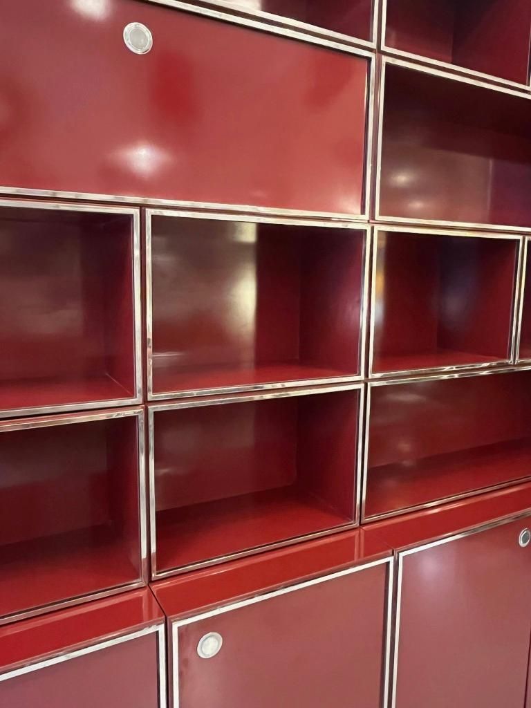 Red Burgundy Lacquered Modular Shelf / Wall Unit By Willy Rizzo, Italy Ca. 1970s photo buy
