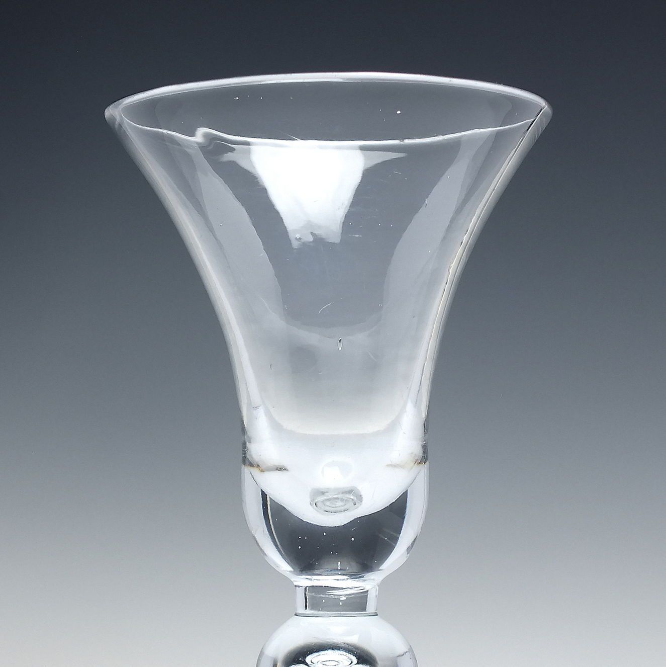Georgian Baluster Wine Glass C1735 photo for sale
