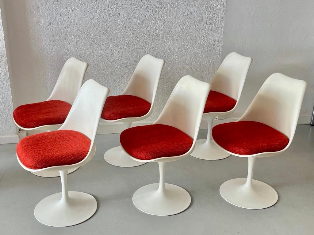 Set Of 6 Tulip Chairs By Eero Saarinen Produced By Knoll International Ca. 1970 photo buy