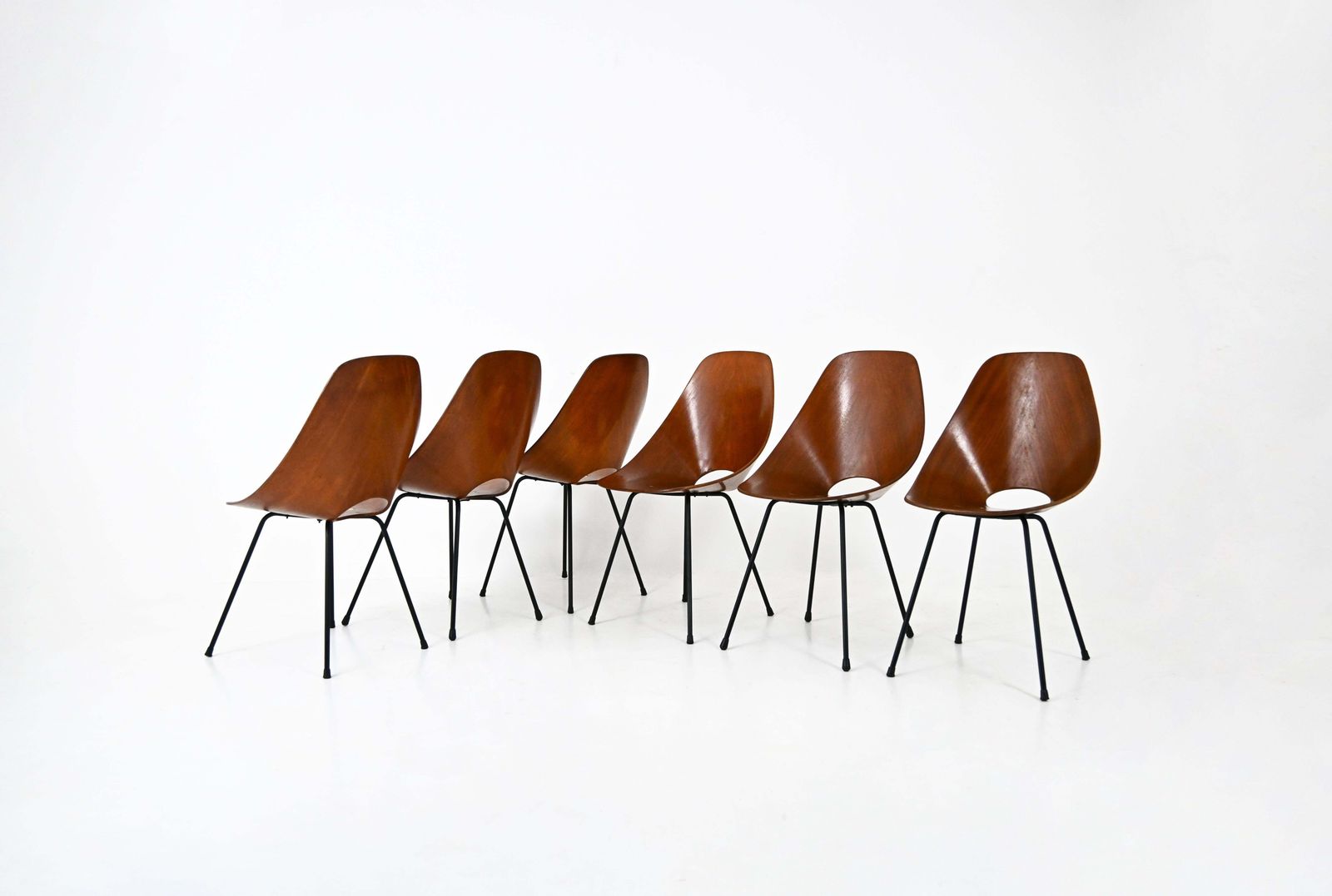 "Medea" Chairs By Vittorio Nobili For Frattelli Tagliabue, 1950s, Set Of 6 photo furniture