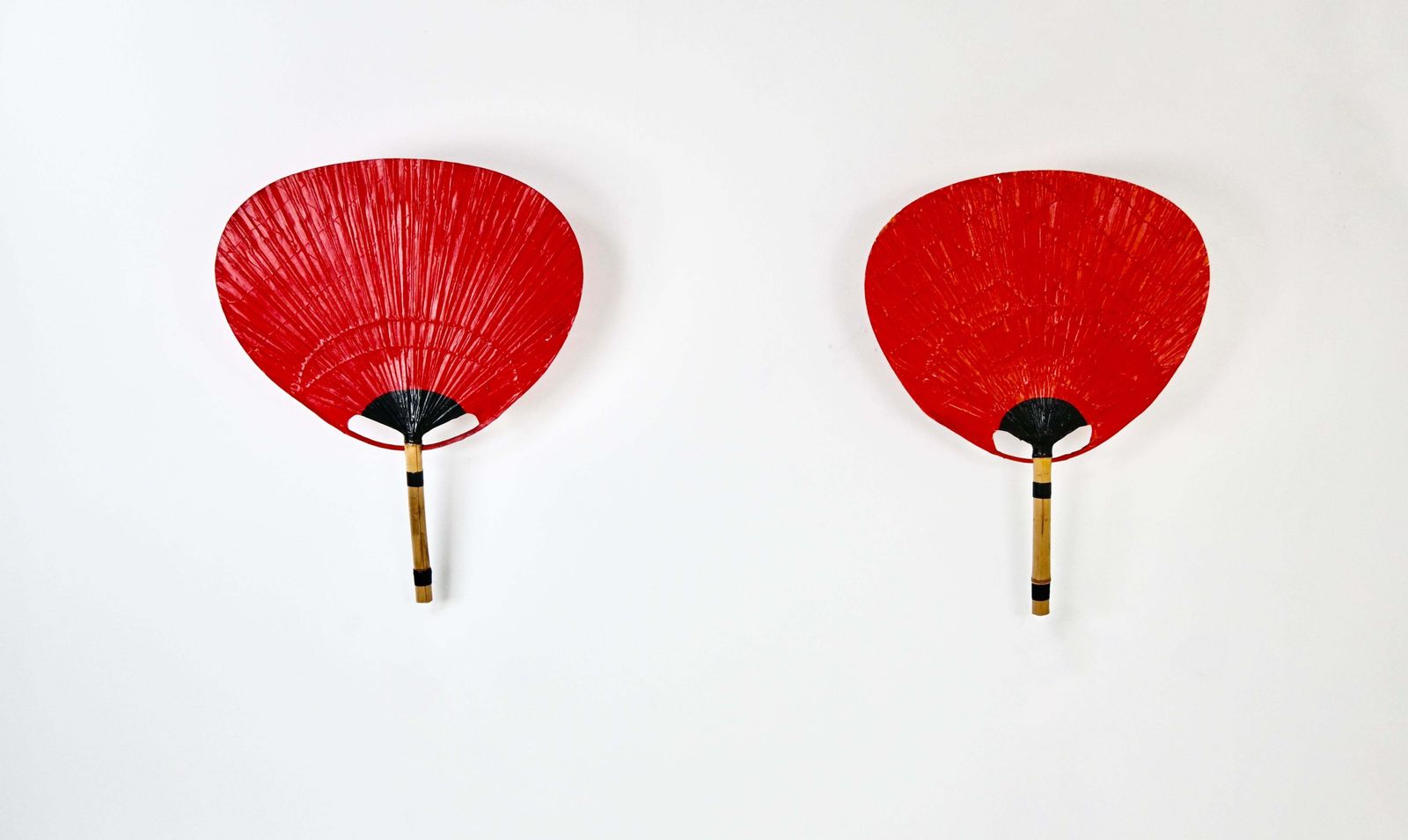 Pair Of Wall Lamps "Uchiwa" By Ingo Maurer For Design M, 1970s photo Lighting
