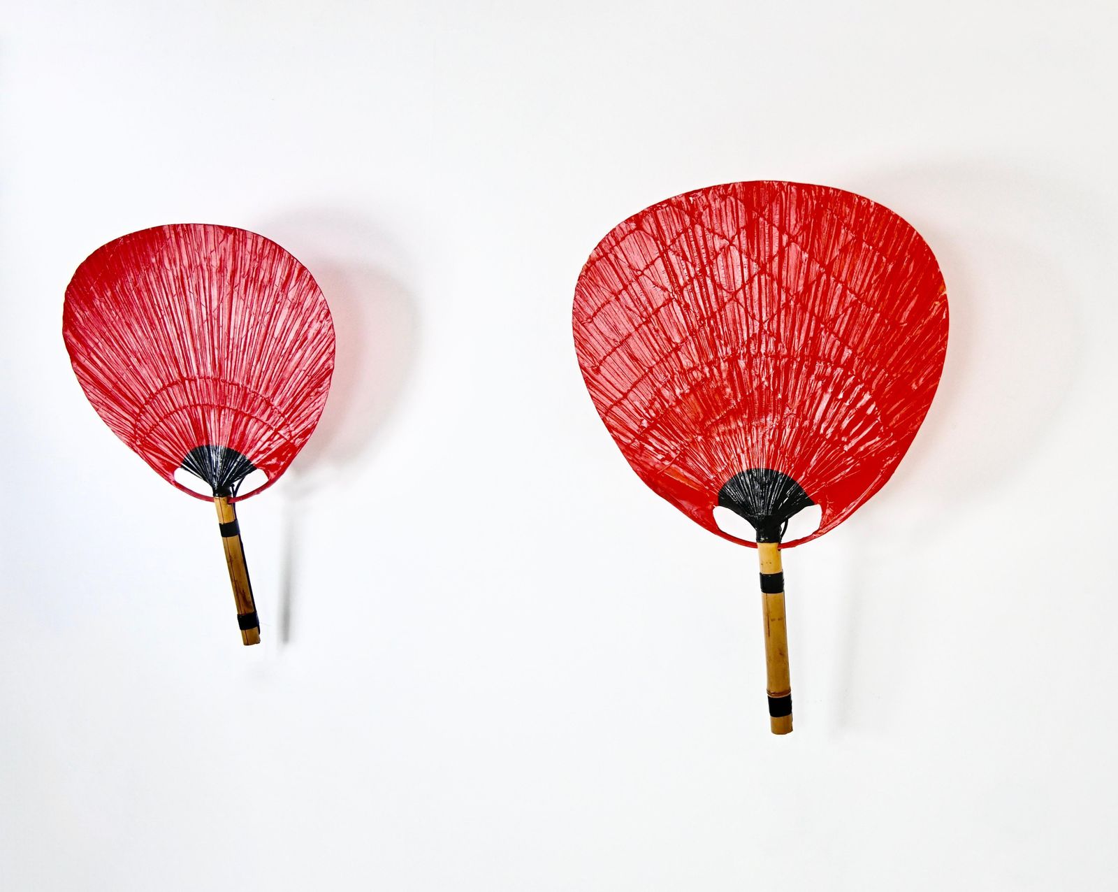 Pair Of Wall Lamps "Uchiwa" By Ingo Maurer For Design M, 1970s photo vinterior
