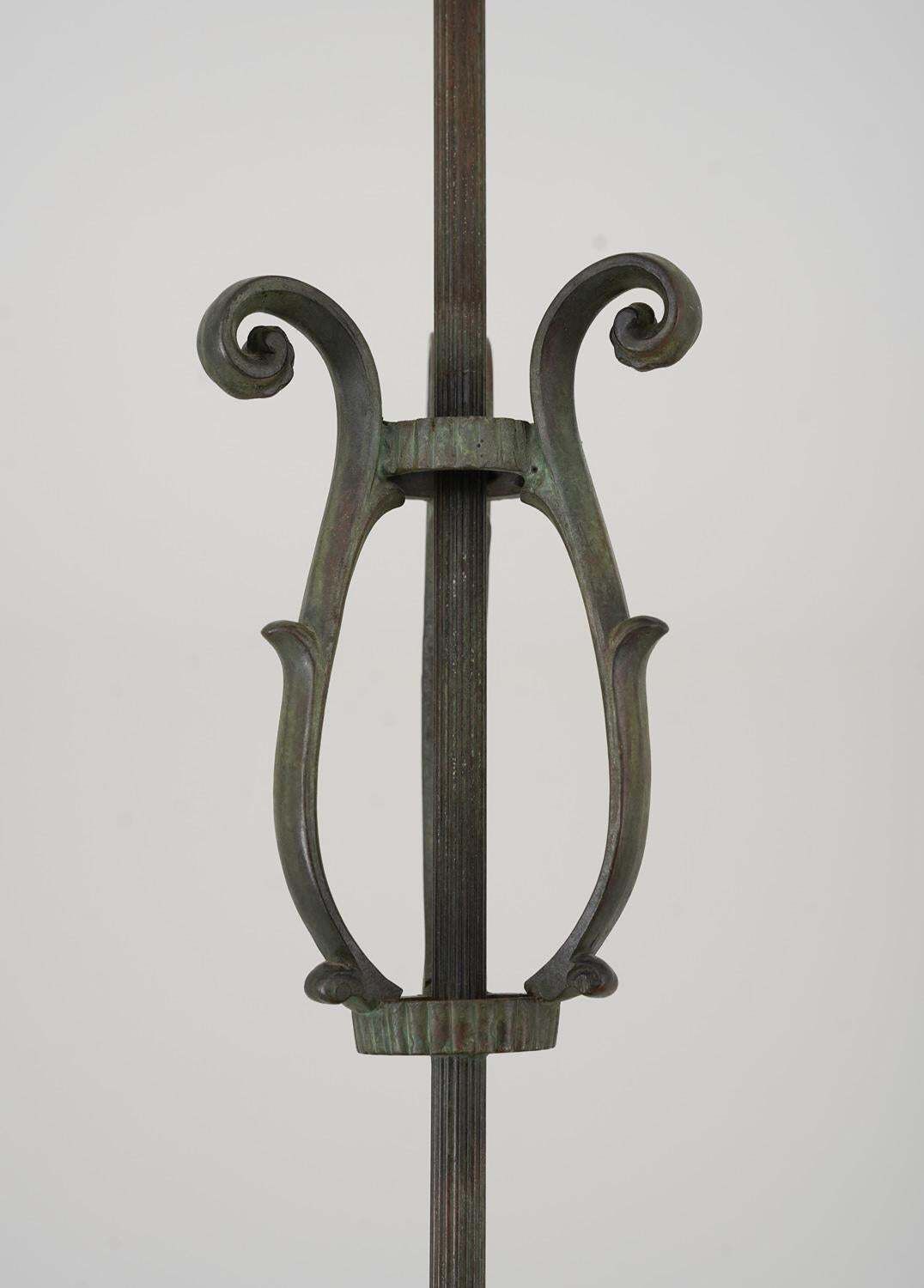 Swedish Art Deco Chandelier In Glass And Patinated Brass photo vinterior