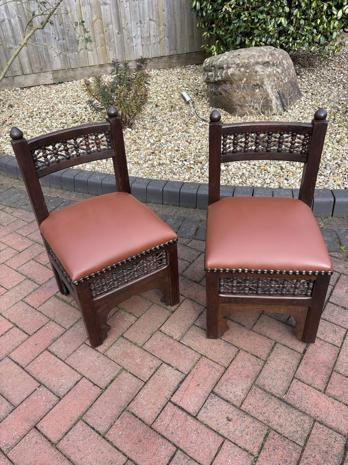 Pair Of Liberty Arts & Crafts Moorish Chairs C1890 photo for sale